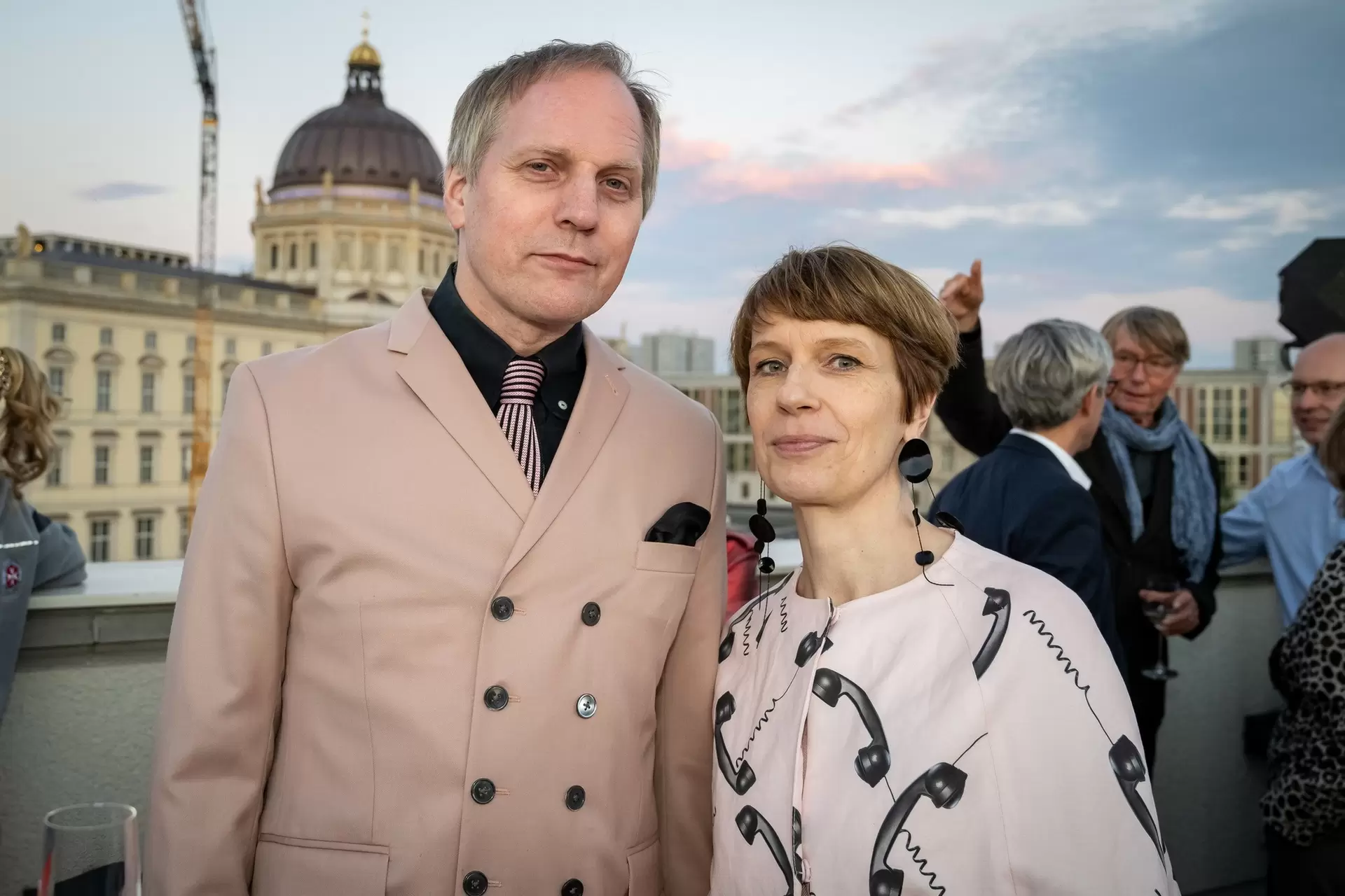 Jenni Zylka, author and host, with Max Knuth at the reception for the 2026 UFA Film Nights