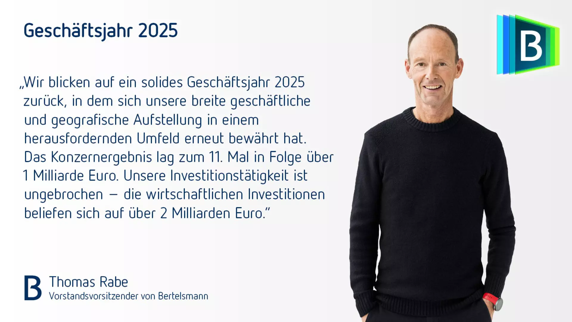 Statement zum Geschäftsjahr 2025 von Thomas Rabe