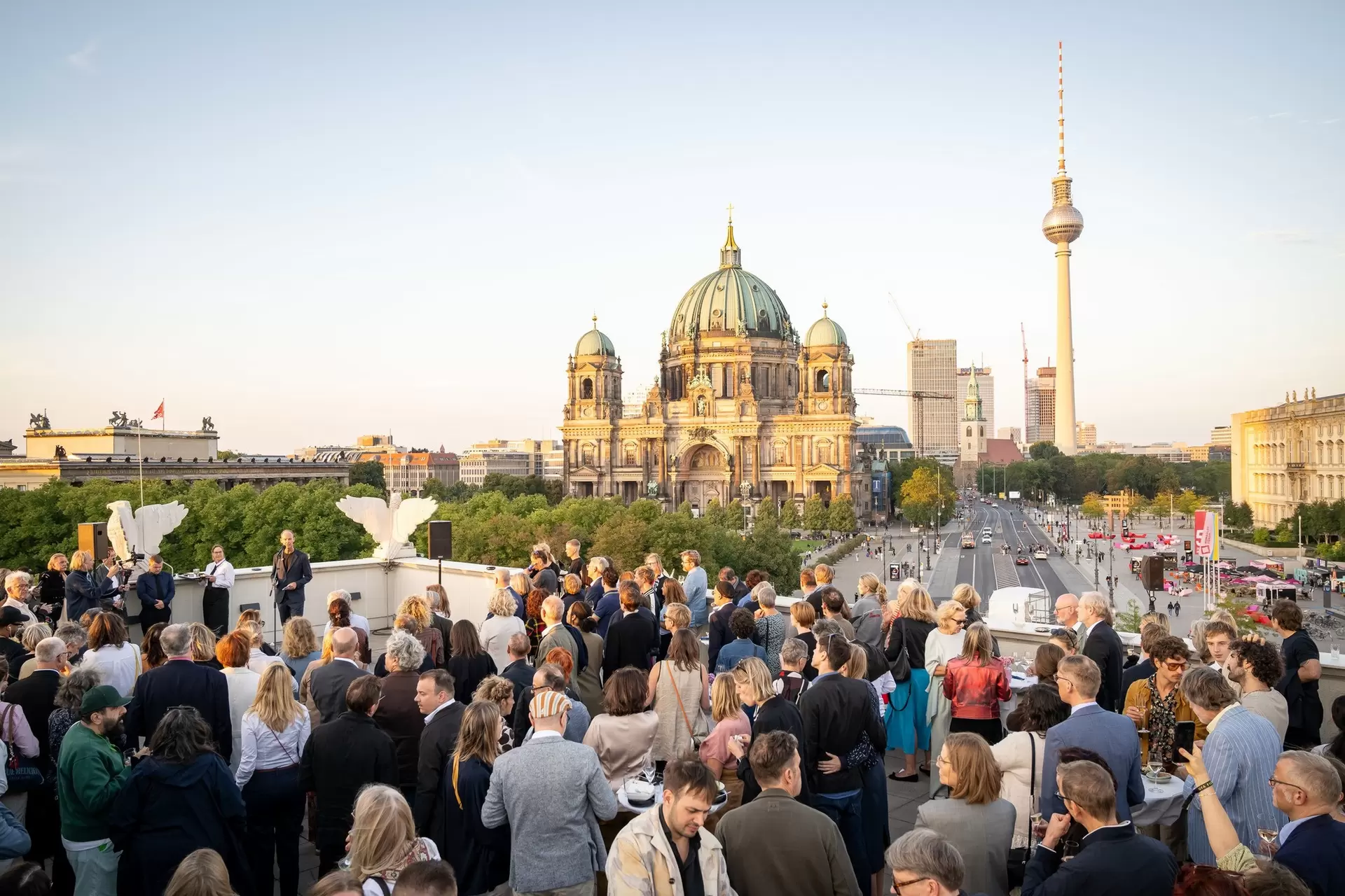 Reception for the 2026 UFA Film Nights on the rooftop terrace of the Bertelsmann representative office in Berlin