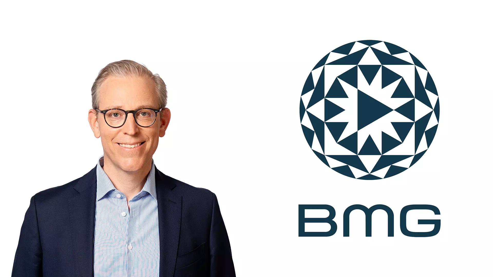 Portrait of Björn Bauer and BMG Logo