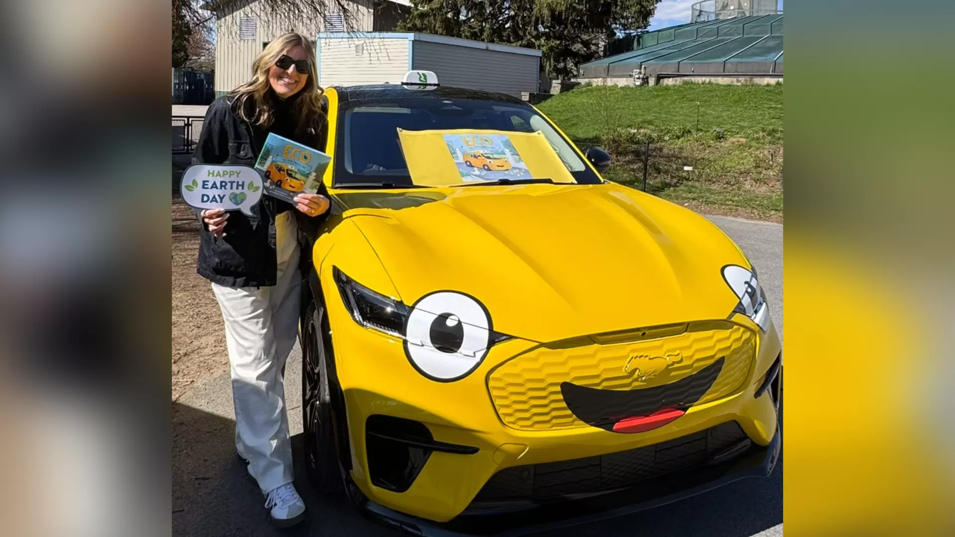 Deb Adamson and Ford Mustang Mach-E, Roger Williams Park Zoo