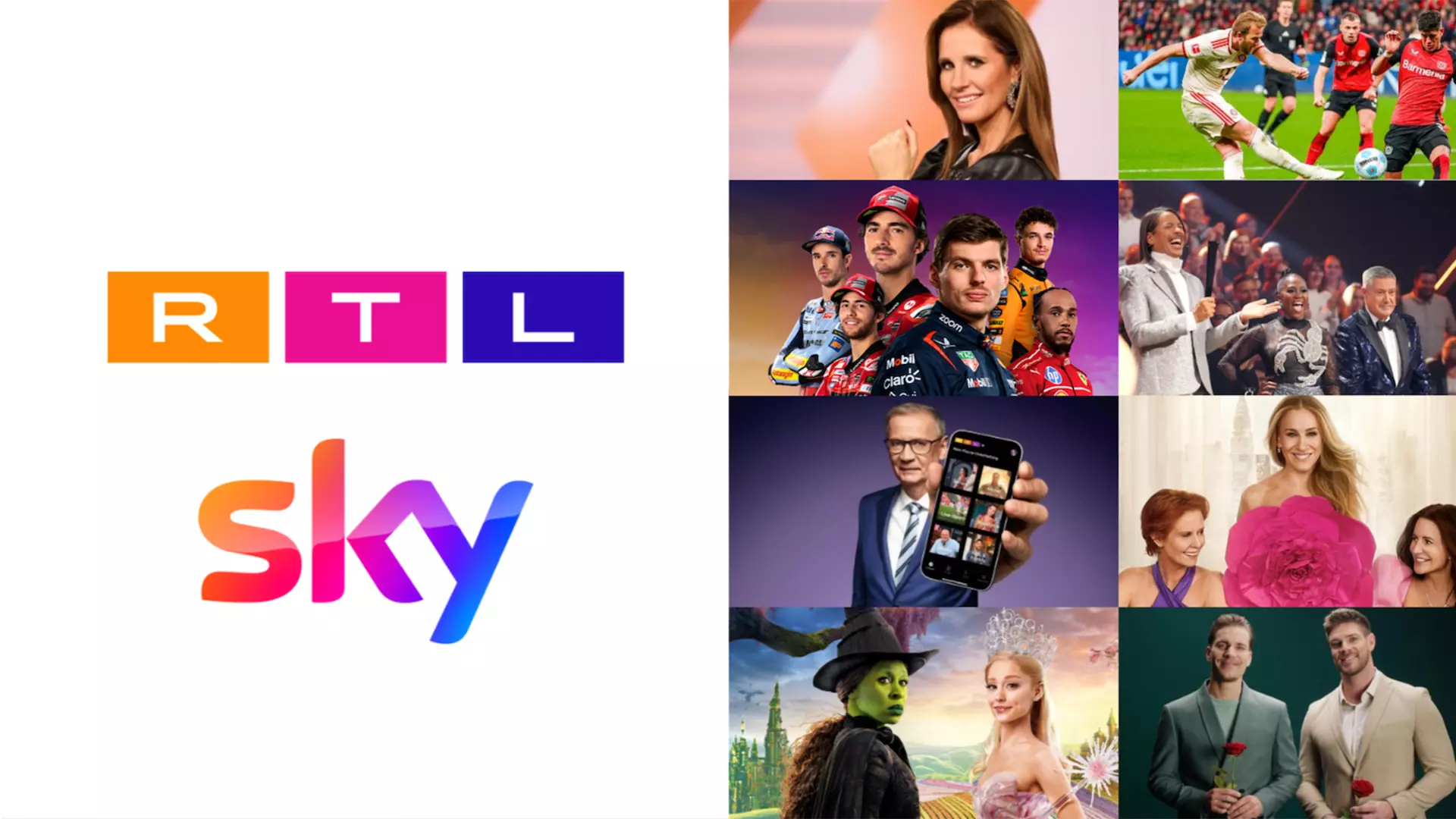 Collage RTL und Sky Logo