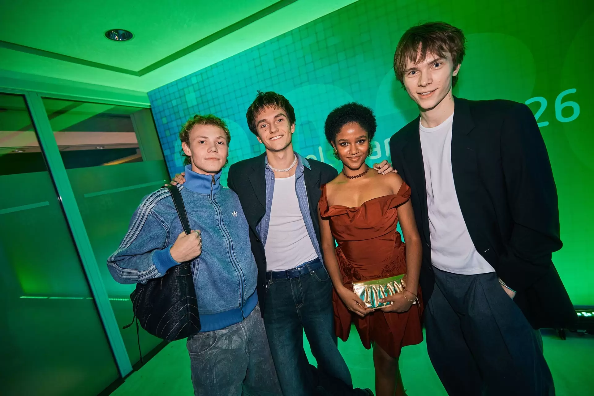 Jona Levin Nicolai, Voicu Dumitras, Mariama Jobe and Yoran Leicher at the Bertelsmann Party