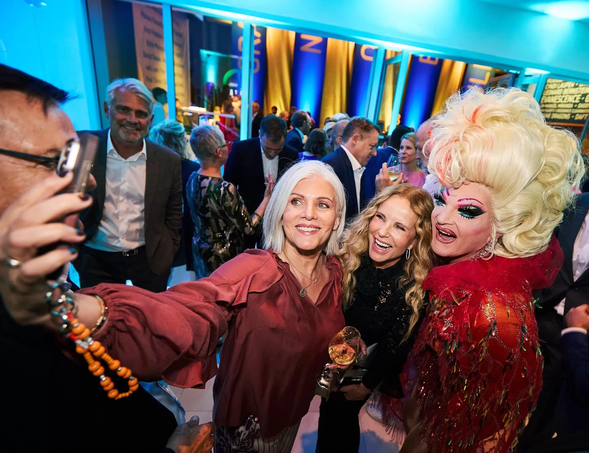 Birgit Schrowange ,Katja Burkard and Olivia Jones at the Bertelsmann Party 2026