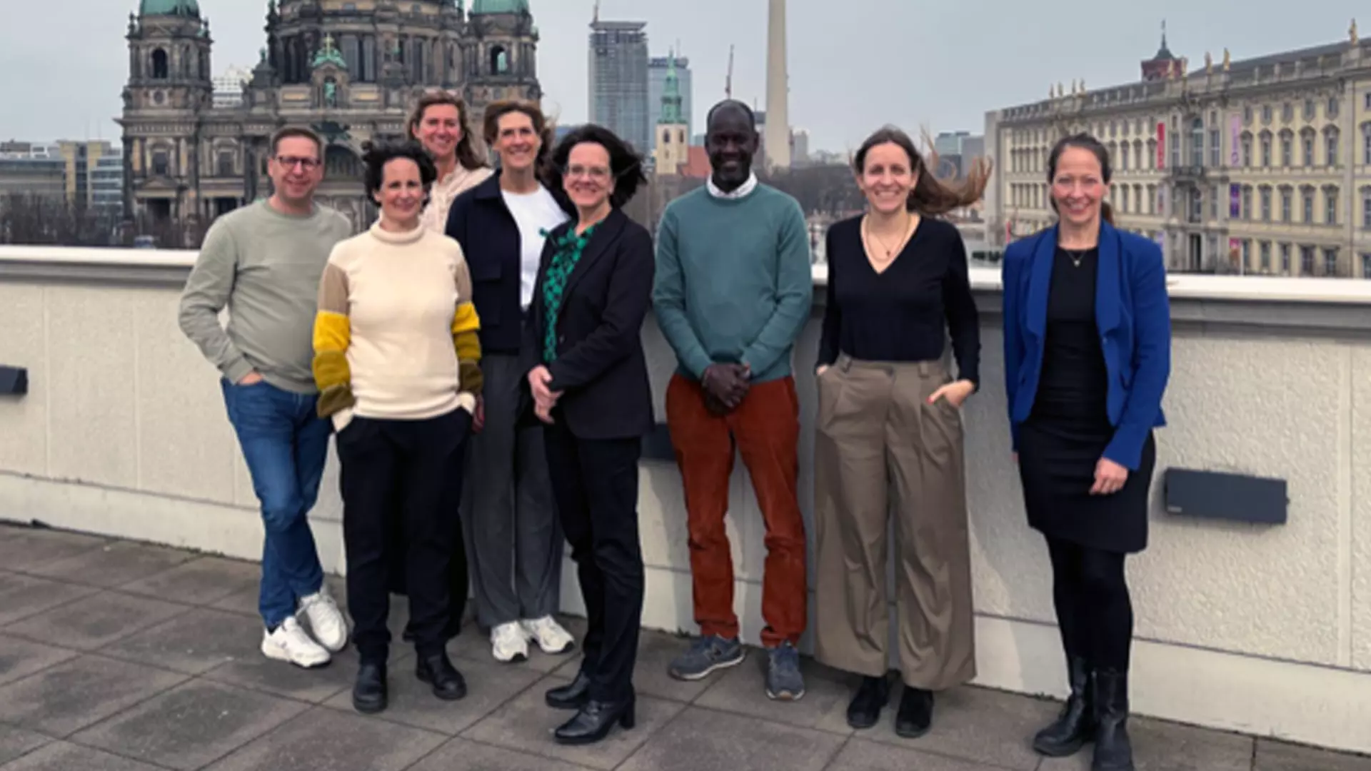 A group of people on a rooftop