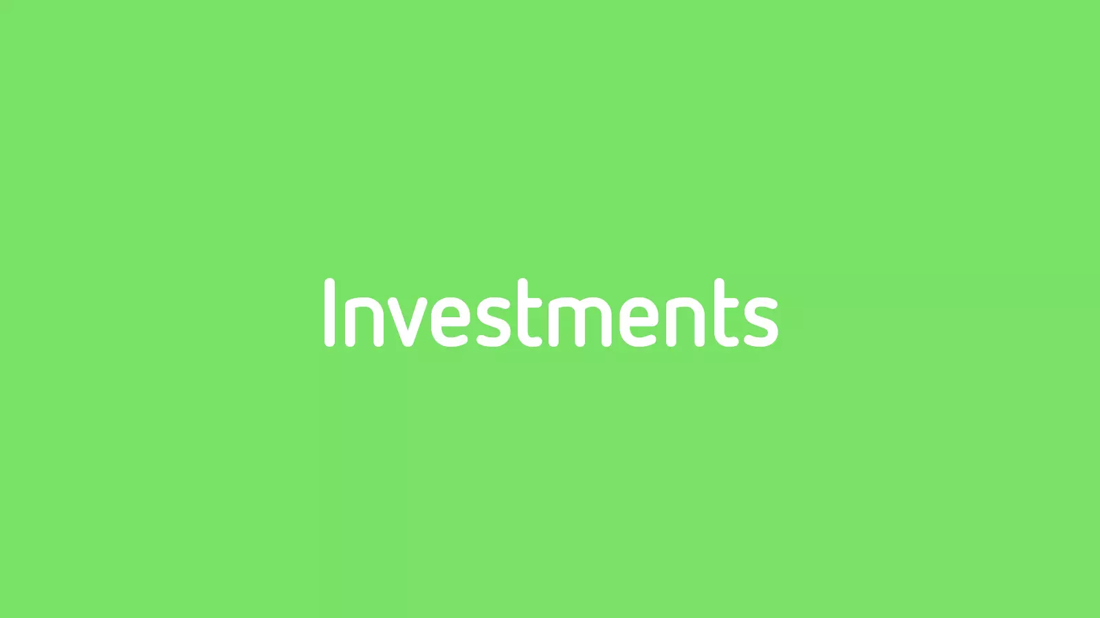 Investments on green background