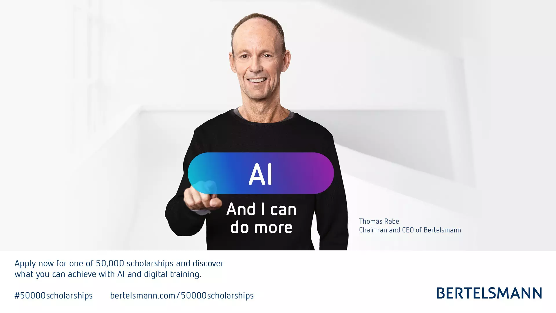 Thomas Rabe in the key visual of the campaign