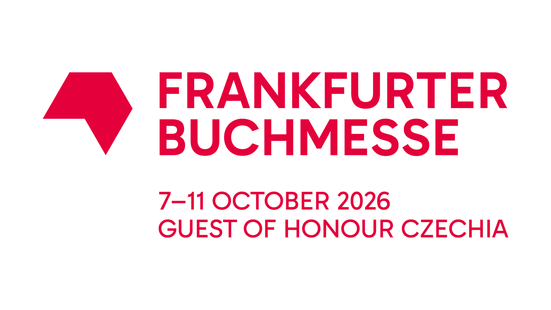 The red logo of the Frankfurt Book Fair: Guest of Honor—the Czech Republic