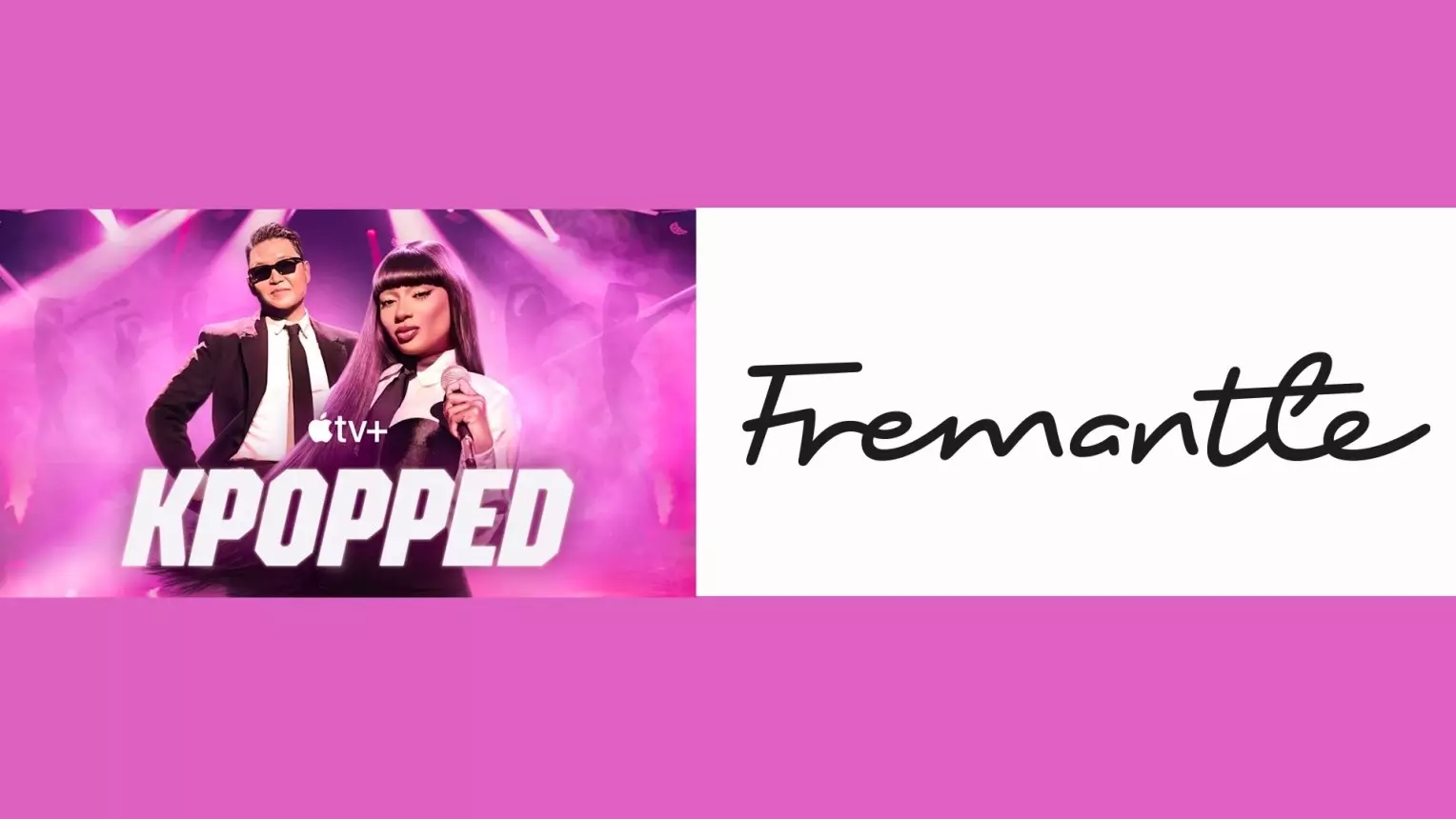 Logo-Collage with images of K-Pop stars PSY and Megan Thee Stallion