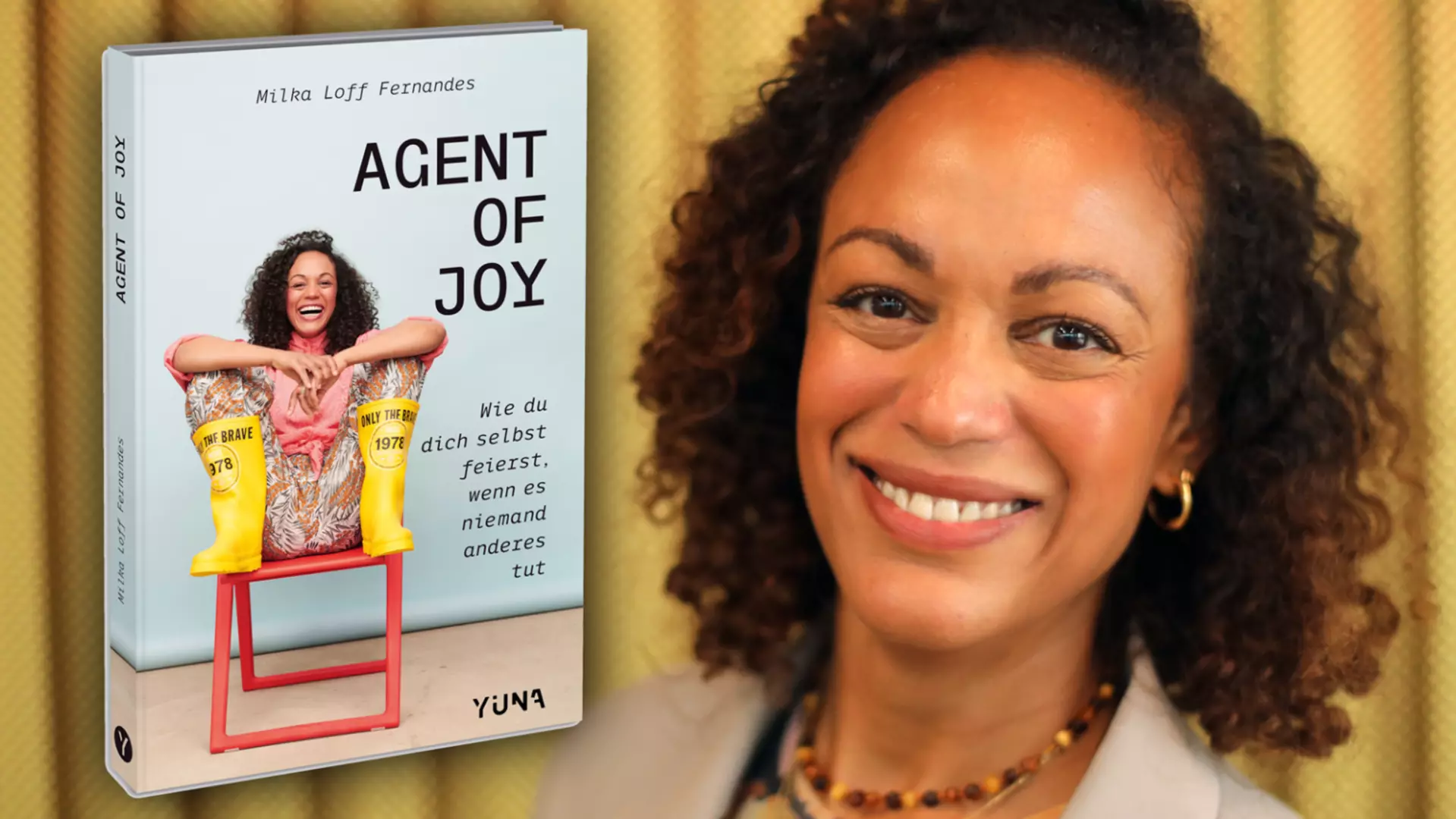 Cover "Agent of Joy“ from Milka Loff Fernandes and Portrait