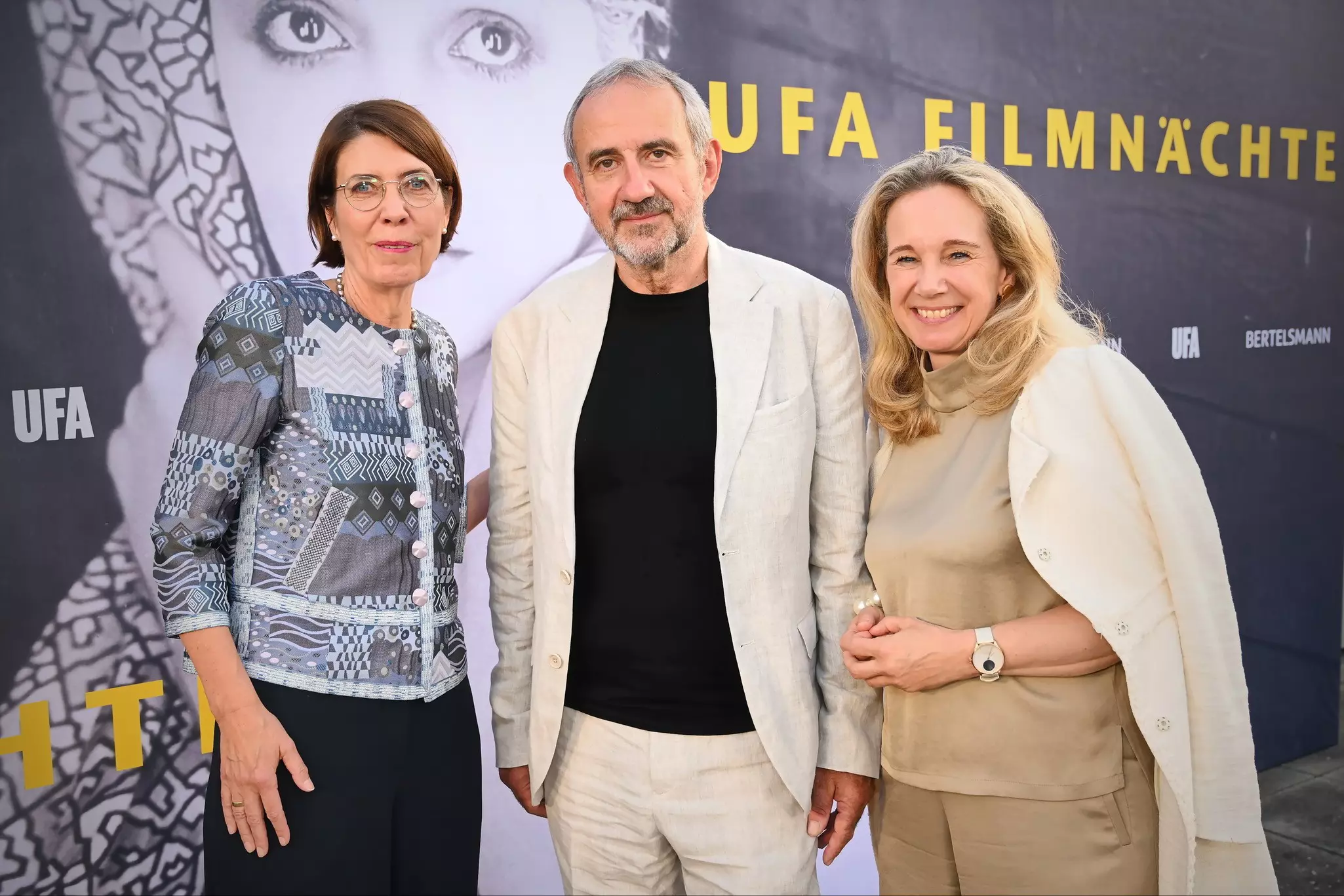 Helen Müller, Leitung Cultural Affairs und Corporate History bei Bertelsmann, Hermann Parzinger, ehemaliger Präsident der Stiftung Preußischer Kulturbesitz und Sarah Wedl-Wilson, Berlins Kultursenatorin