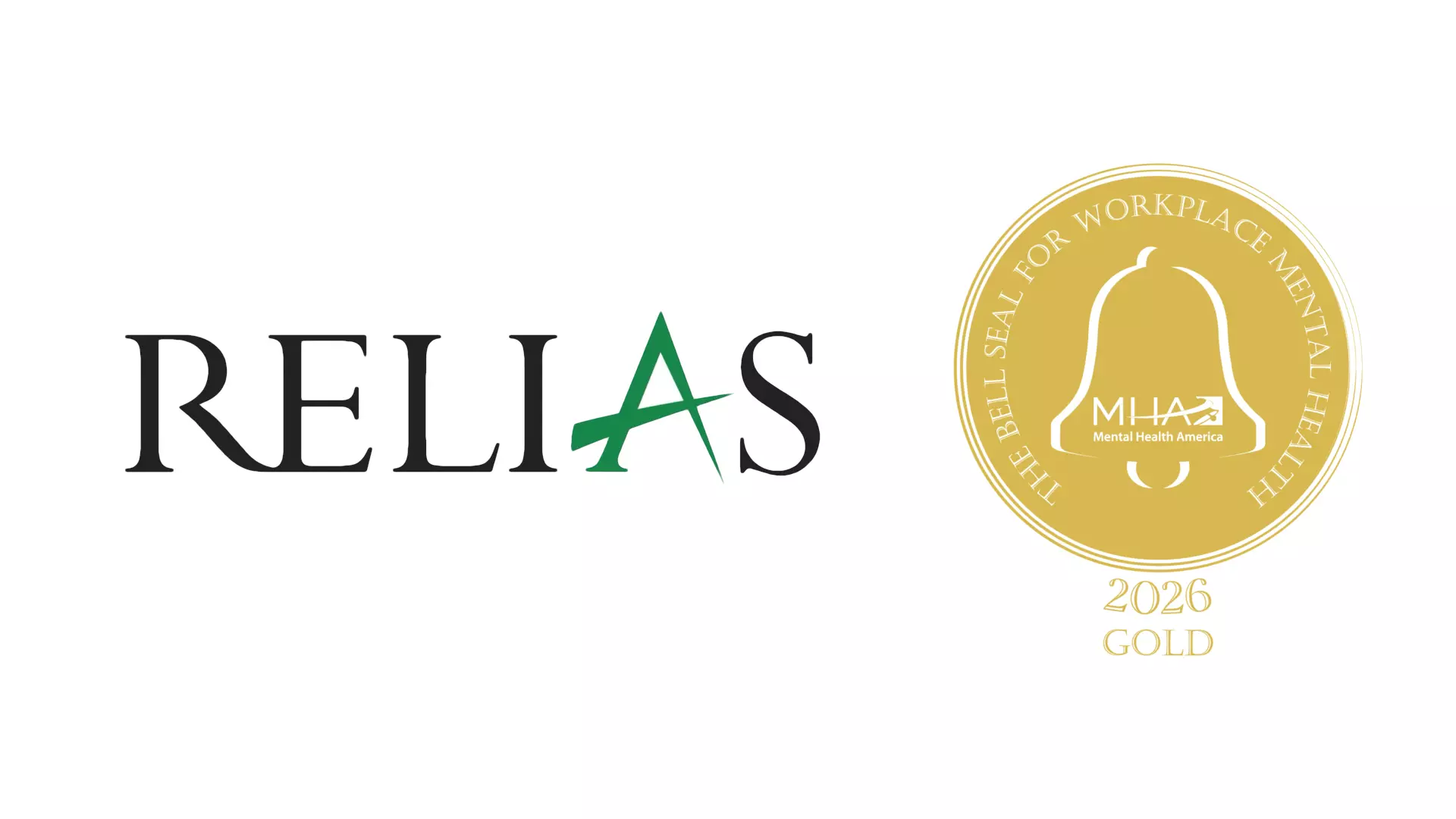 Logo Relias, Logo Gold Bell Seal der Mental Health America