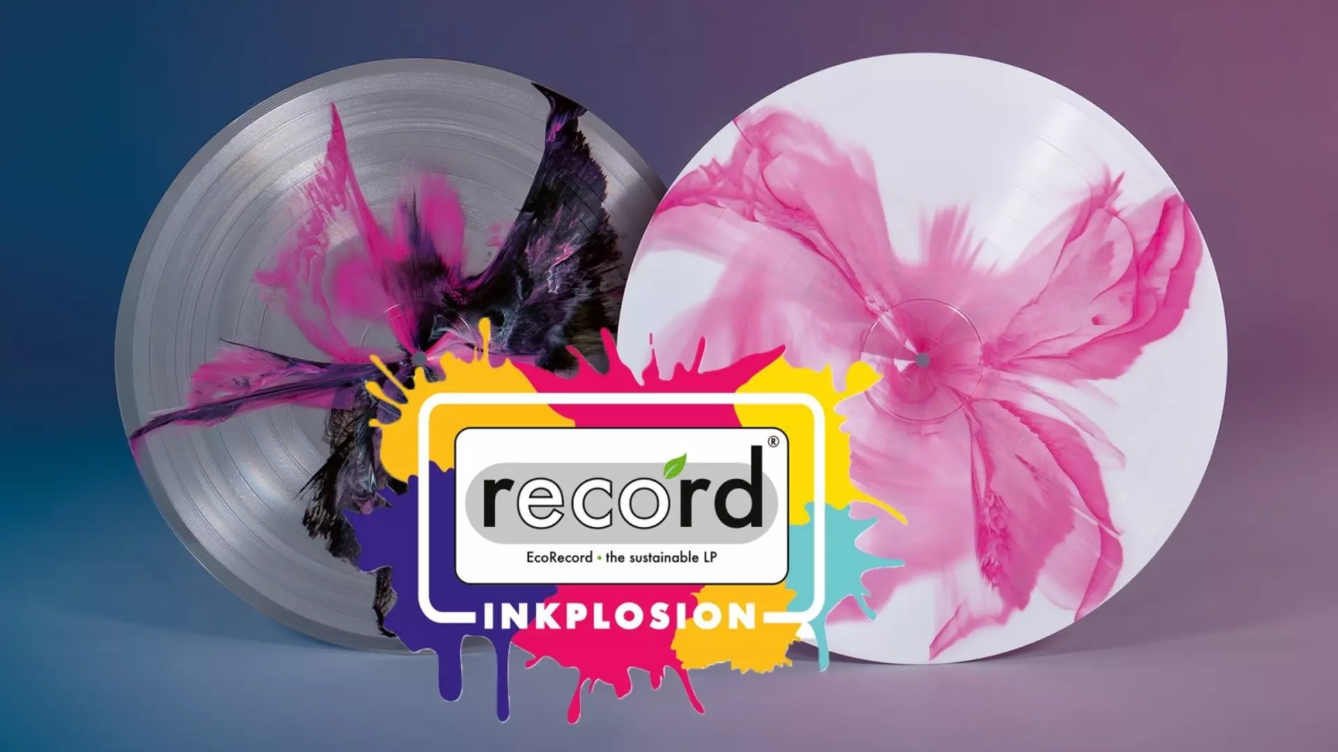 Record with colorful pattern