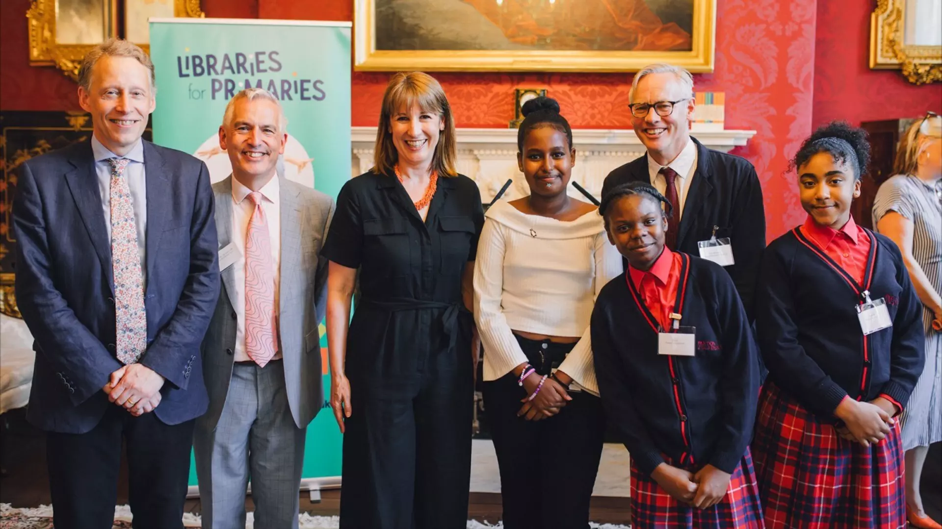 U.K. Chancellor Rachel Reeves with representatives of the government and of Penguin Random House