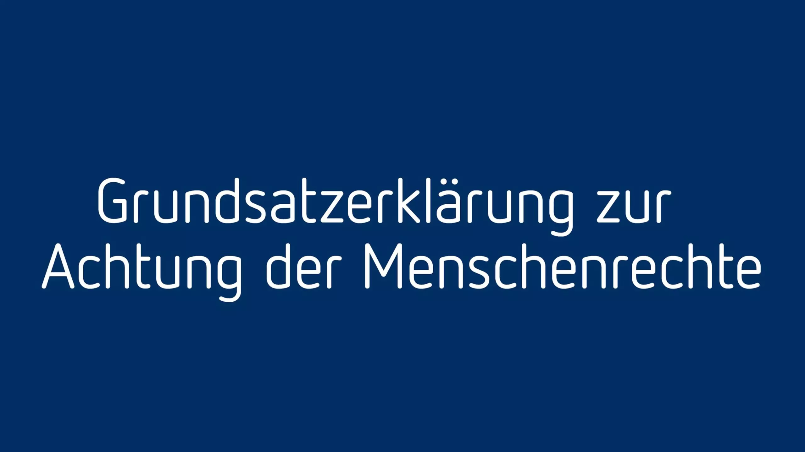 Blauer Titel-Screen mit weißer Schrift: „Grundsatzerklärung zur Achtung der Menschenrechte“
