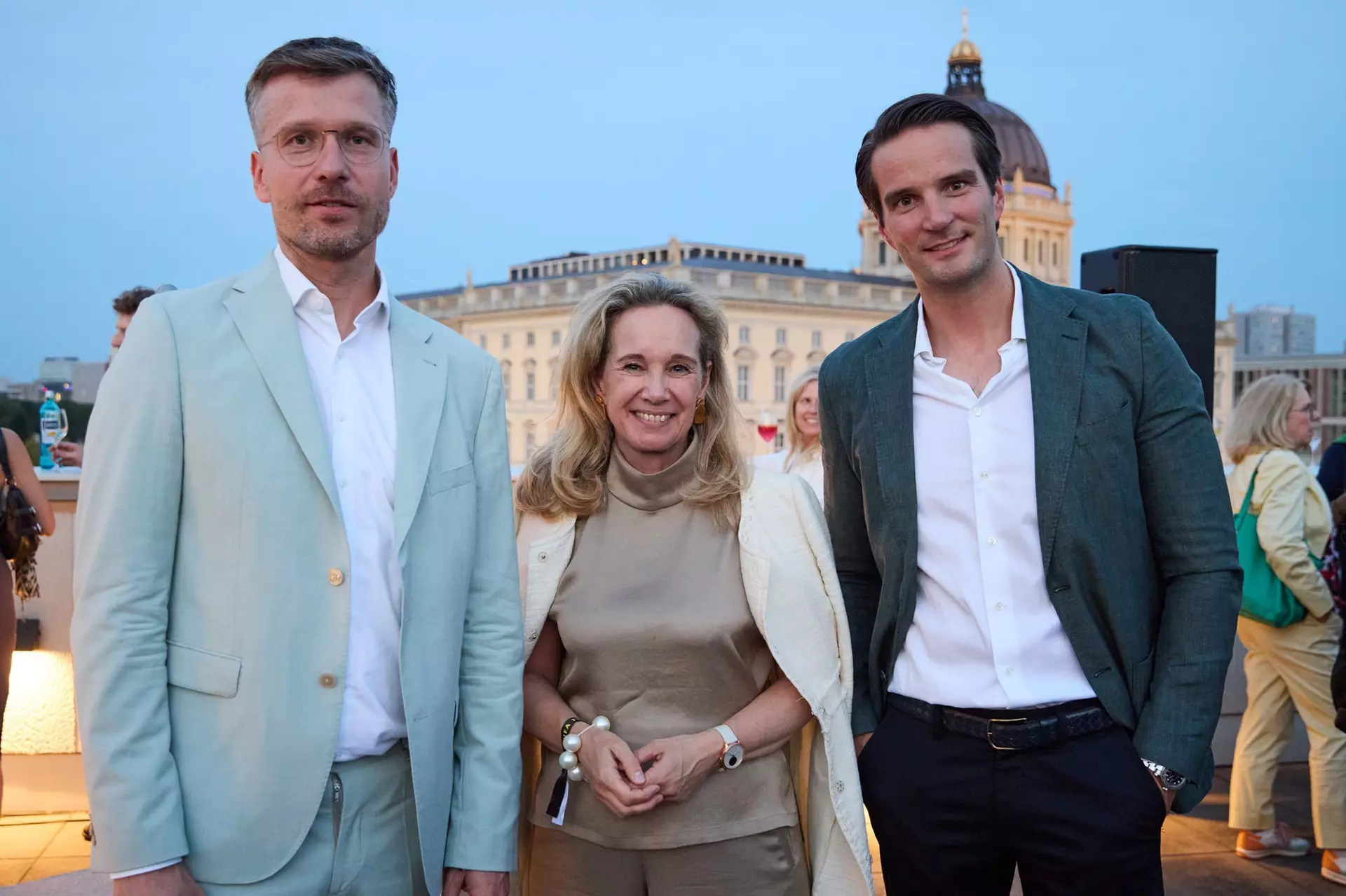 Gero Dimter, Stiftung Preußischer Kulturbesitz, Berlins Kultursenatorin Sarah Wedl-Wilson und Thomas Coesfeld, BMG-CEO und Bertelsmann-Vorstandsmitglied