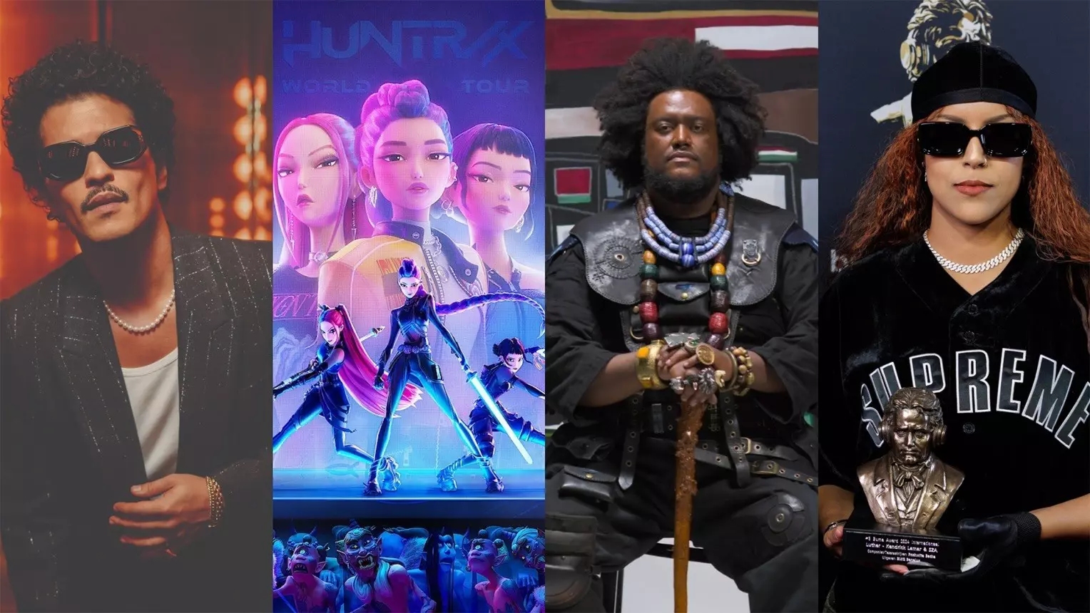 Collage of involved songwriters and partners