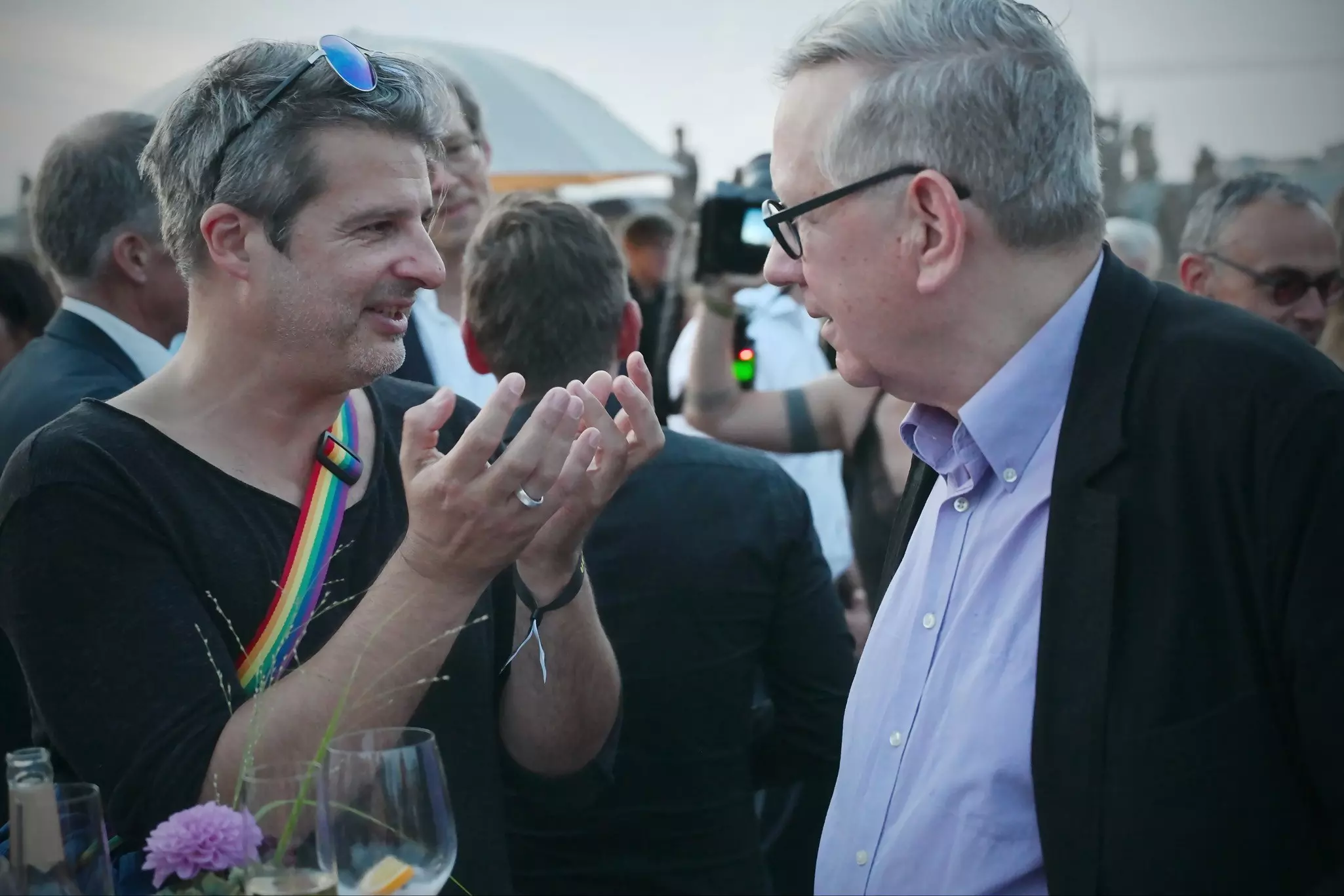 Komponist PC Nackt und Friedemann Beyer, Kurator der UFA Filmnächte im Gespräch