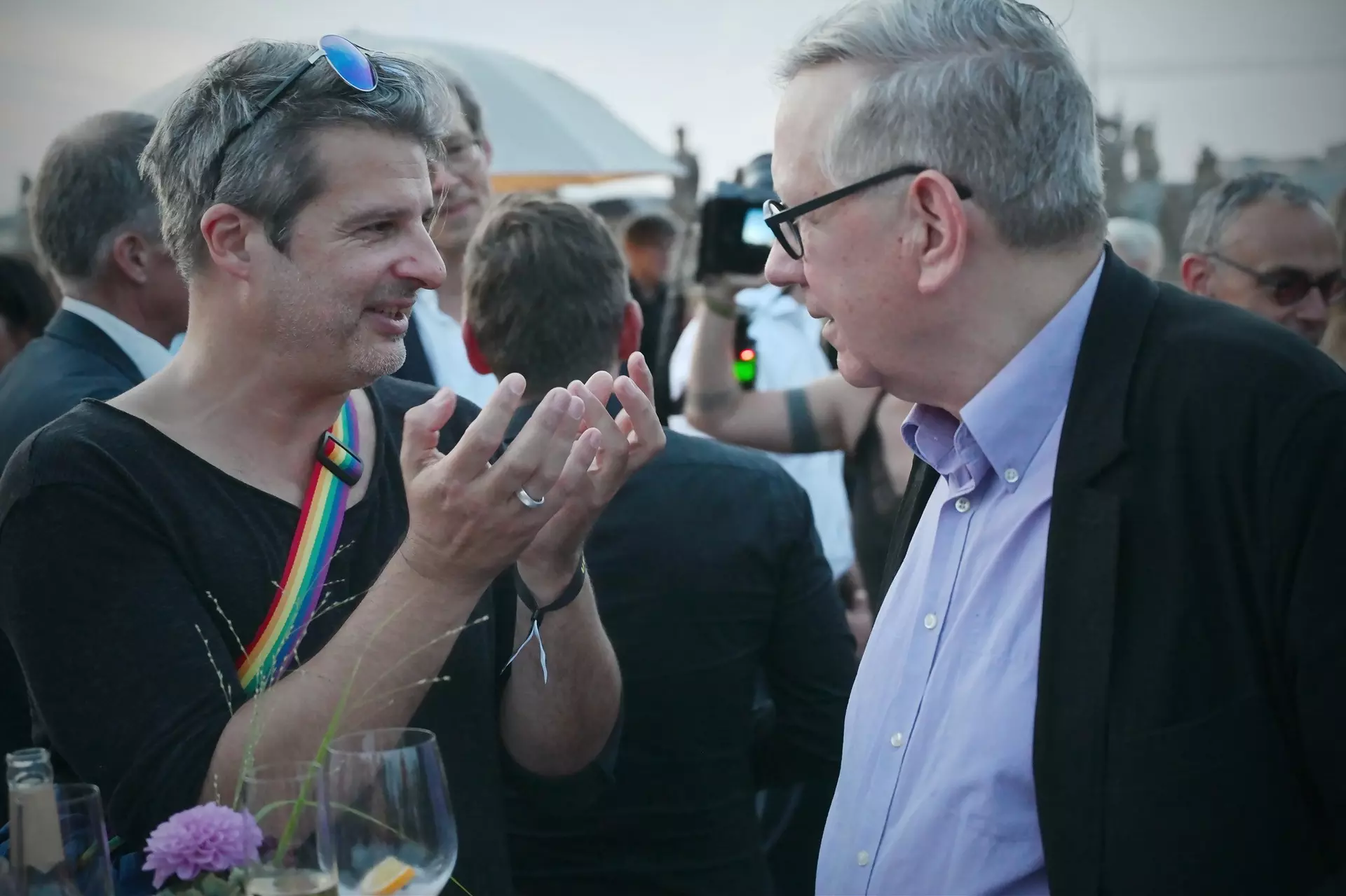 Komponist PC Nackt und Friedemann Beyer, Kurator der UFA Filmnächte im Gespräch