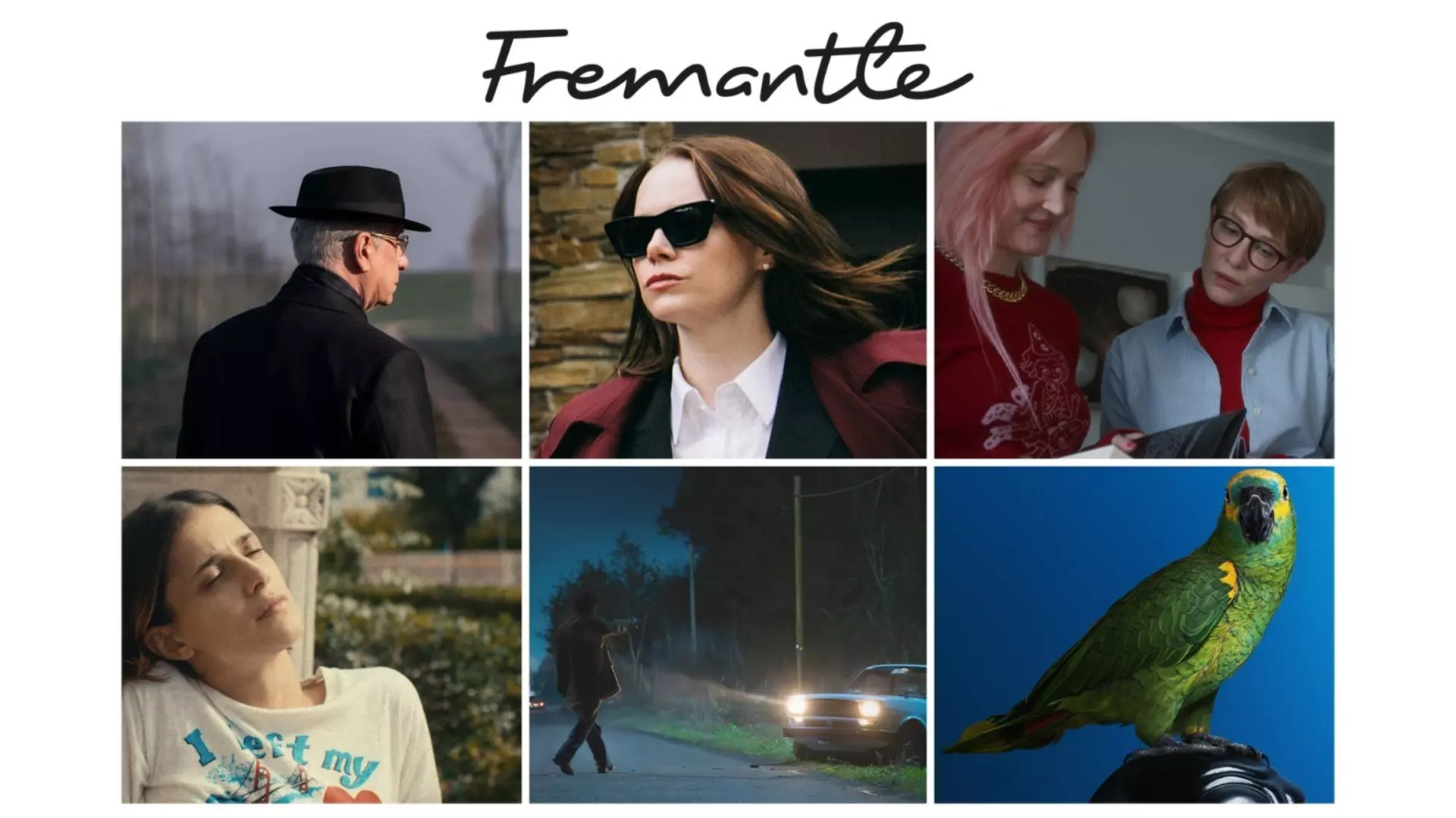 Collage of film stills from ‘La Grazia', ‘Bugonia‘, ‘Father Mother Sister Brother‘, ‘The Kidnapping of Arabella‘, ‘Il Mostro‘ (The Monster of Venice) and ‘Portobello‘