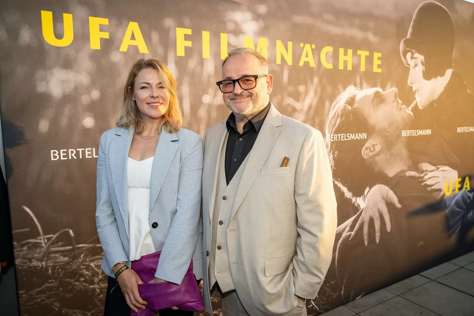 Actor Michael Trischan with Sarah Wedekind at the reception for the 2026 UFA Film Nights