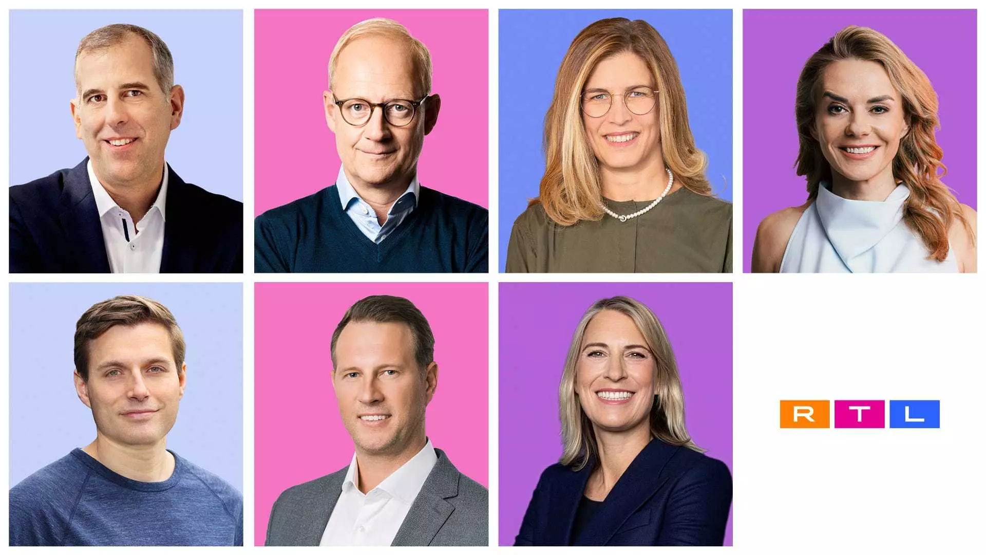 Eine Portrait-Collage der neuen Geschäftsführung von RTL Deutschland