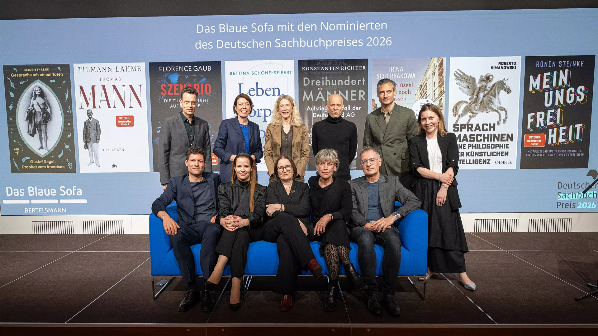 Front row (from left): Ronen Steinke, Florence Gaub, Irina Scherbakowa, Bettina Schöne-Seifert, Roberto Simaowski Back row (from left) Tilmann Lahme, Helen Müller, Christiane Wirtz, Konstantin Richter, Jens-Christian Rabe, Laura Austen