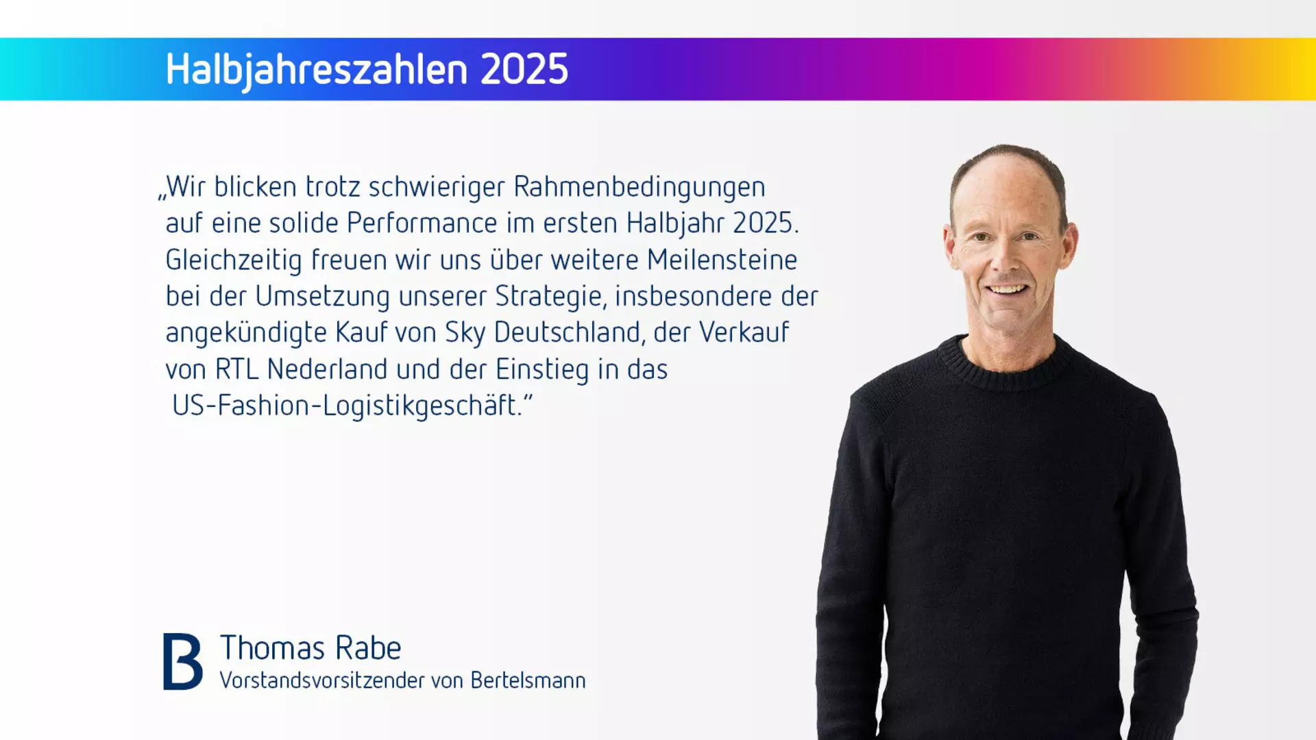 Statement zu den Halbjahreszahlen von Thomas Rabe