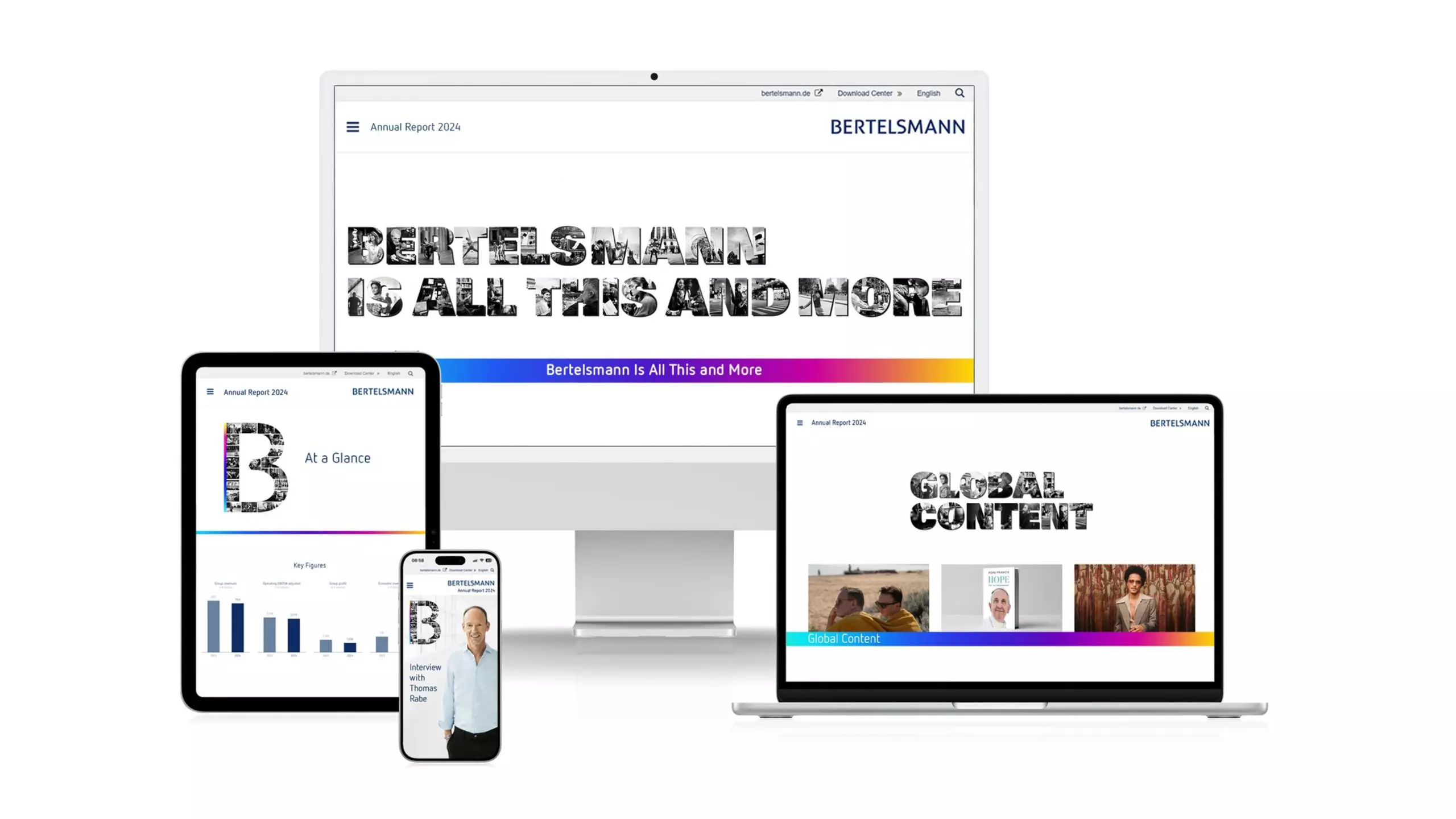 Collage of the Annual Report on a selection of devices