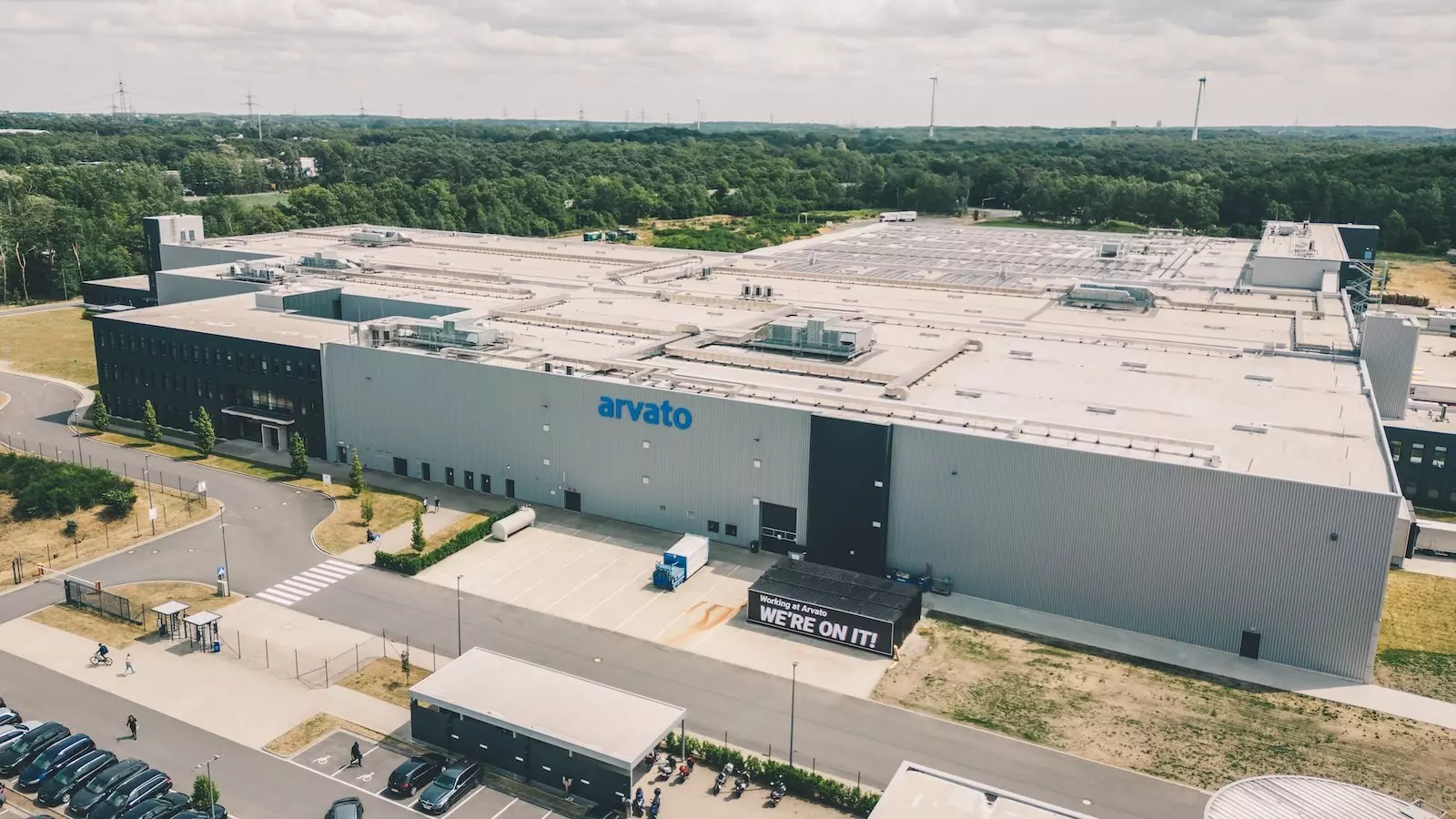 Aerial view of the warehouse in Dorsten