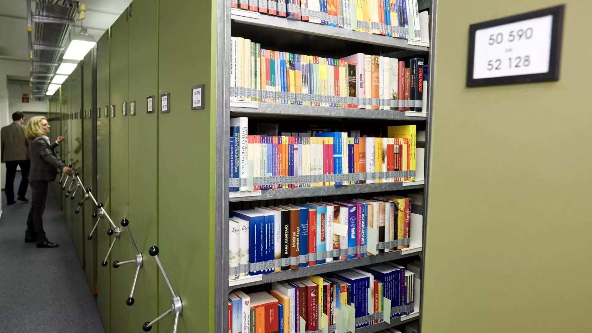 Filing cabinets with books