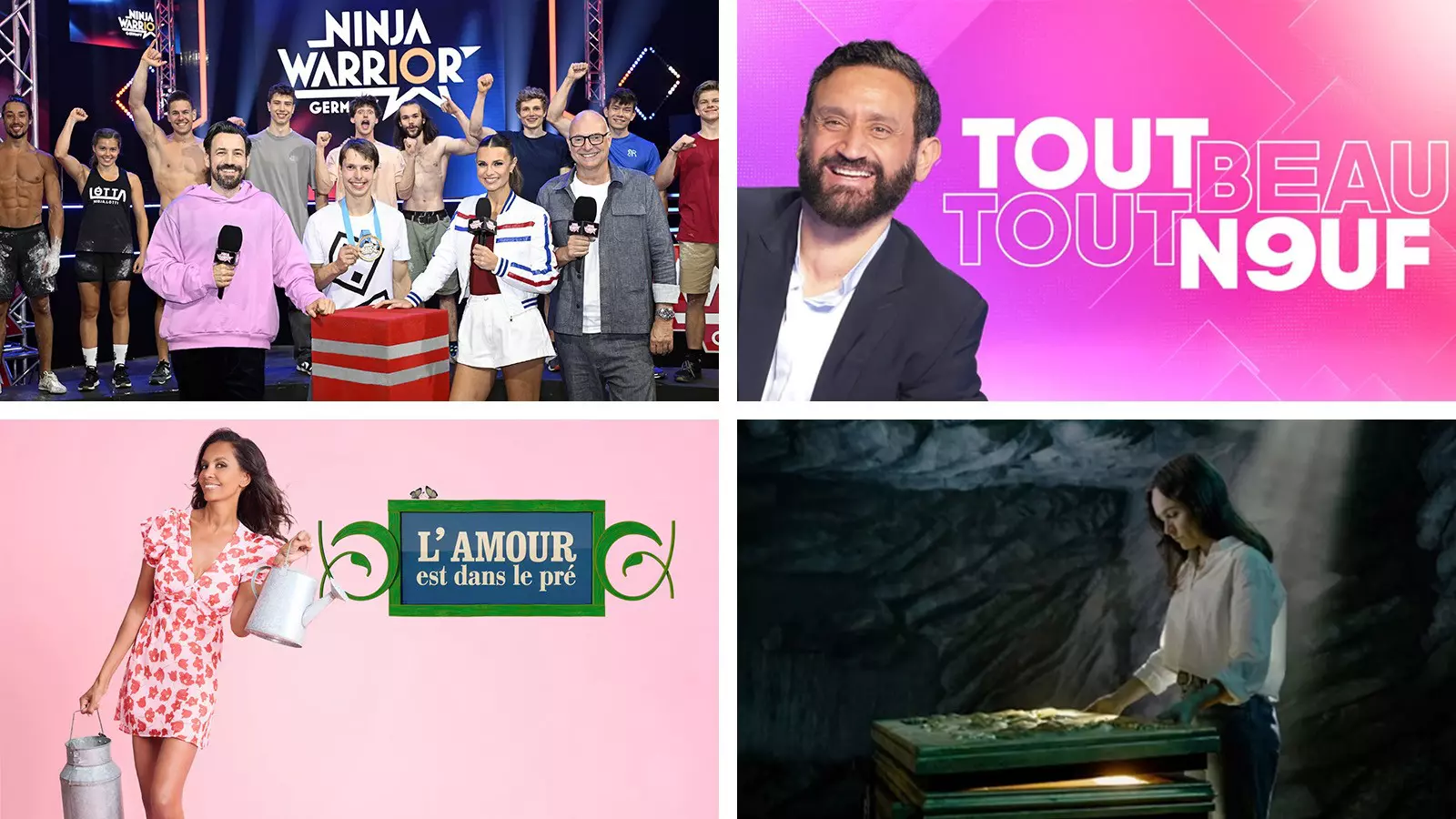 Collage aus Szenenbildern von RTL Group Programminhalten