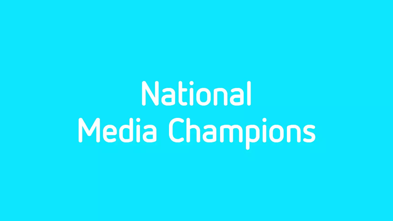 National Media Champions on blue background