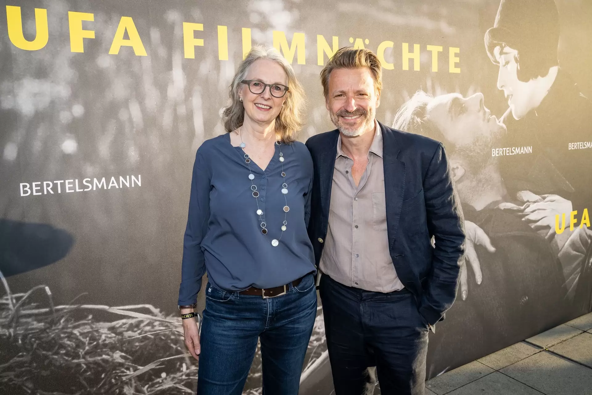 Actor Maximilian von Pufendorf with Katharina Reschke at the reception for the 2026 UFA Film Nights