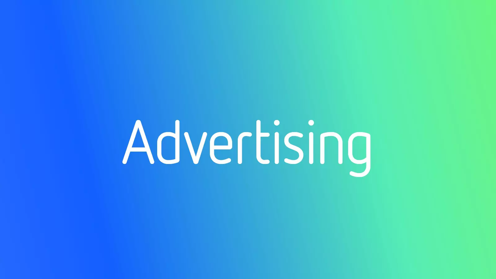 Advertising on blue-green gradient
