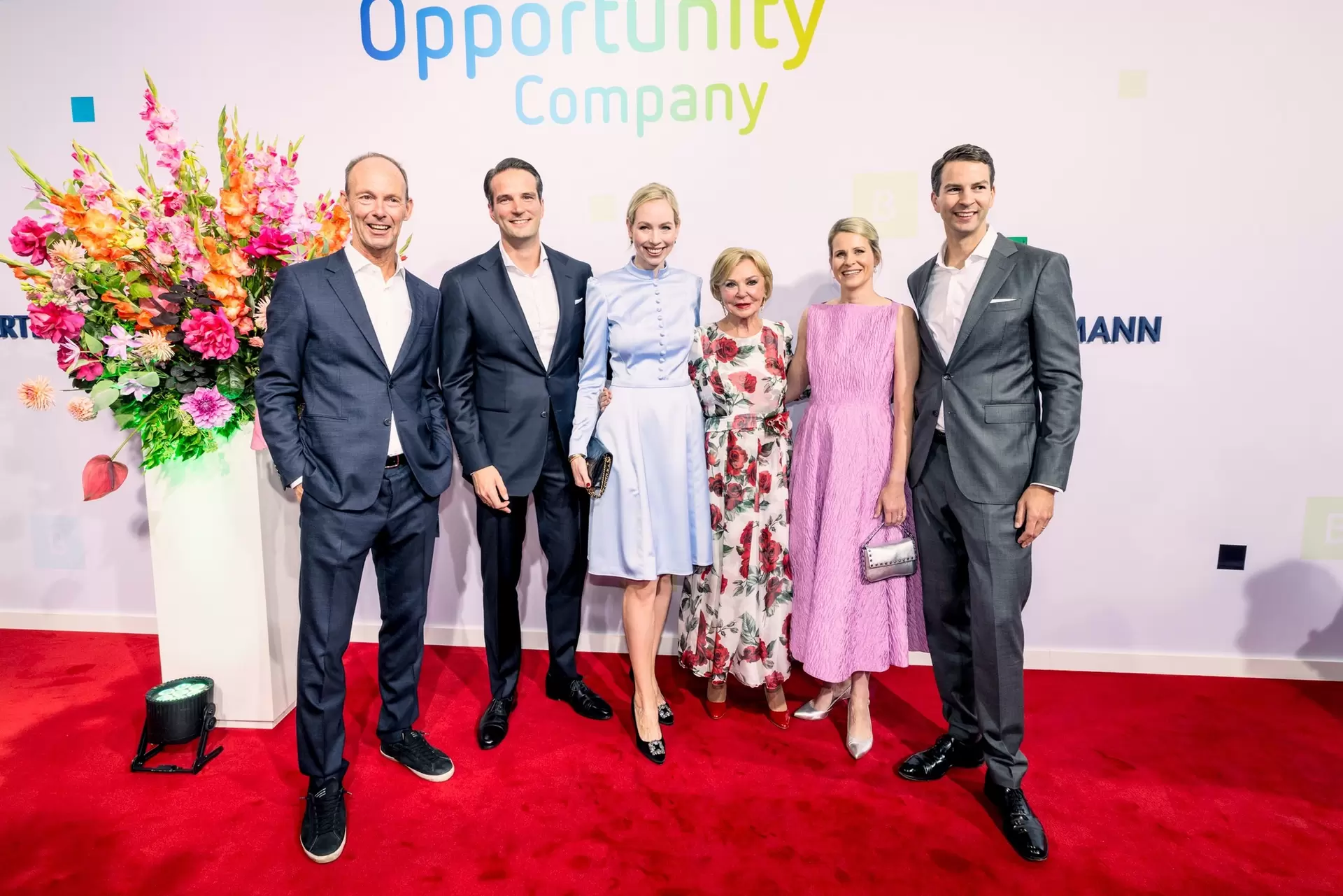 Thomas Rabe, Thomas and Marie-Josefien Coesfeld, Liz Mohn, Julia and Carsten Coesfeld at the Bertelsmann Party