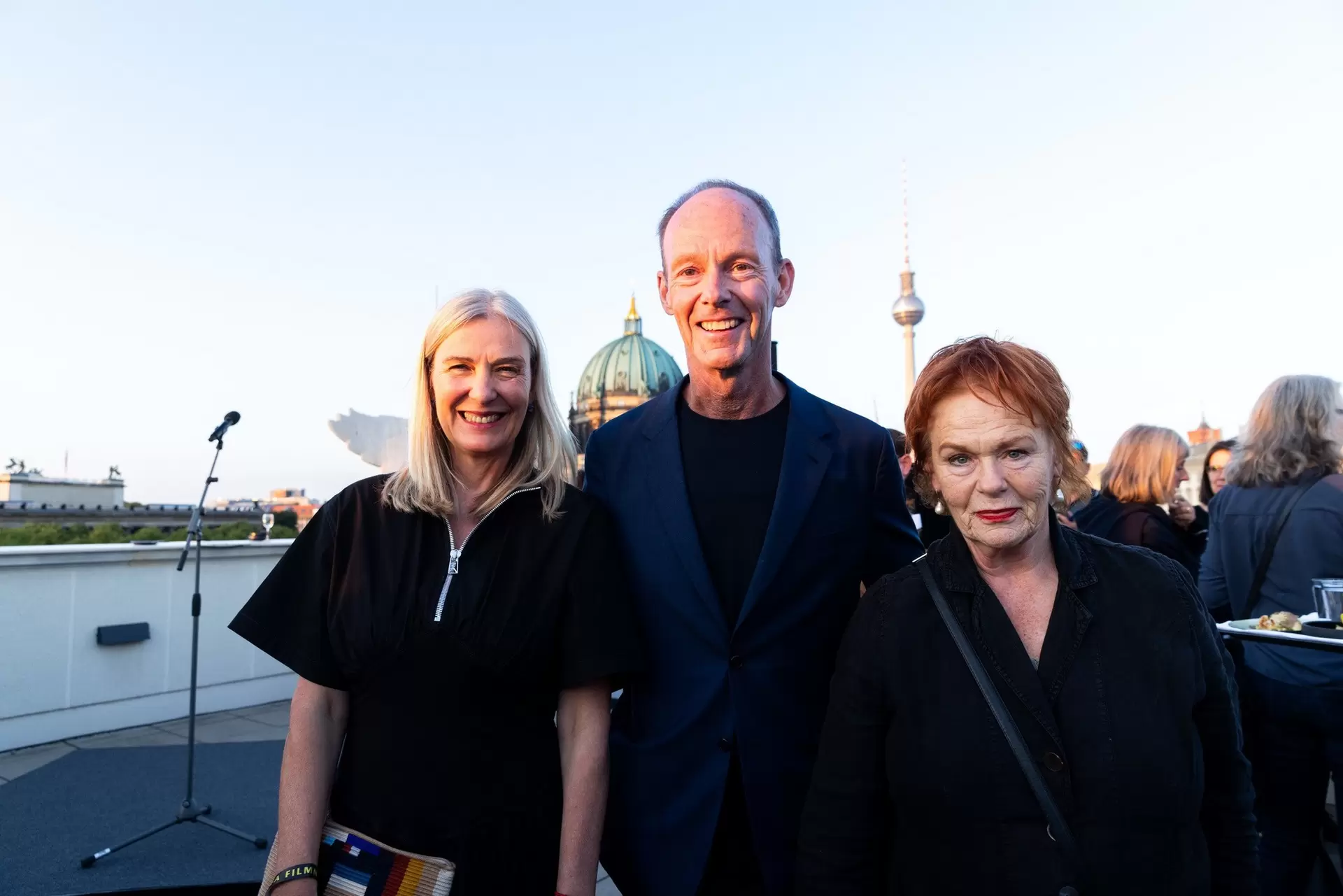 Marion Ackermann, President of the Prussian Cultural Heritage Foundation; Bertelsmann CEO Thomas Rabe; and Christiane von Wahlert, Executive Director of the Friedrich-Wilhelm-Murnau Foundation, at the reception for the 2026 UFA Film Nights