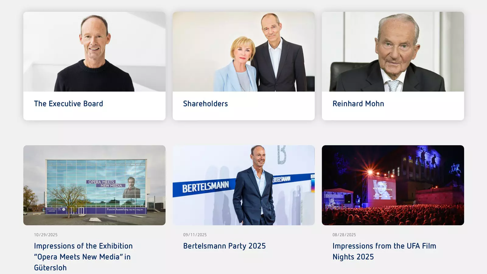 Collage of different image galleries