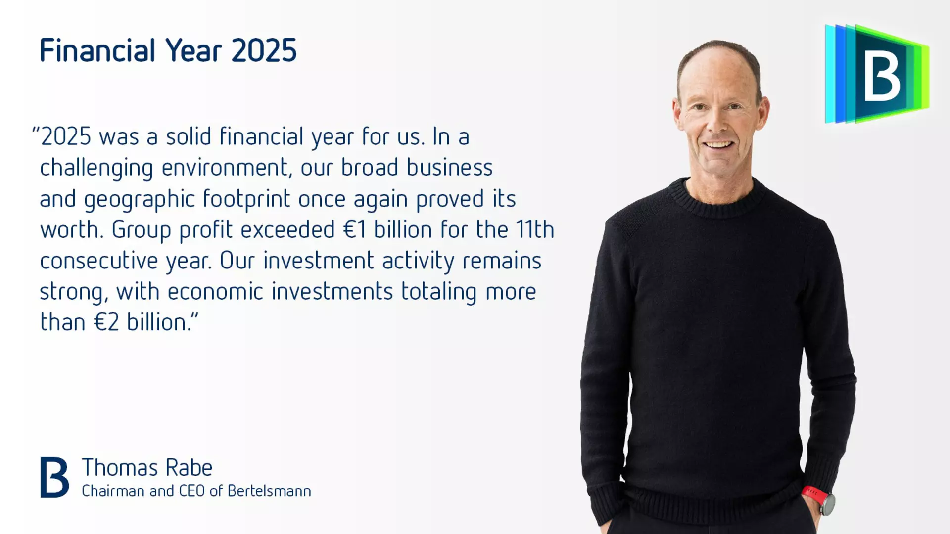 Statement on the Financial Year 2025 by Thomas Rabe