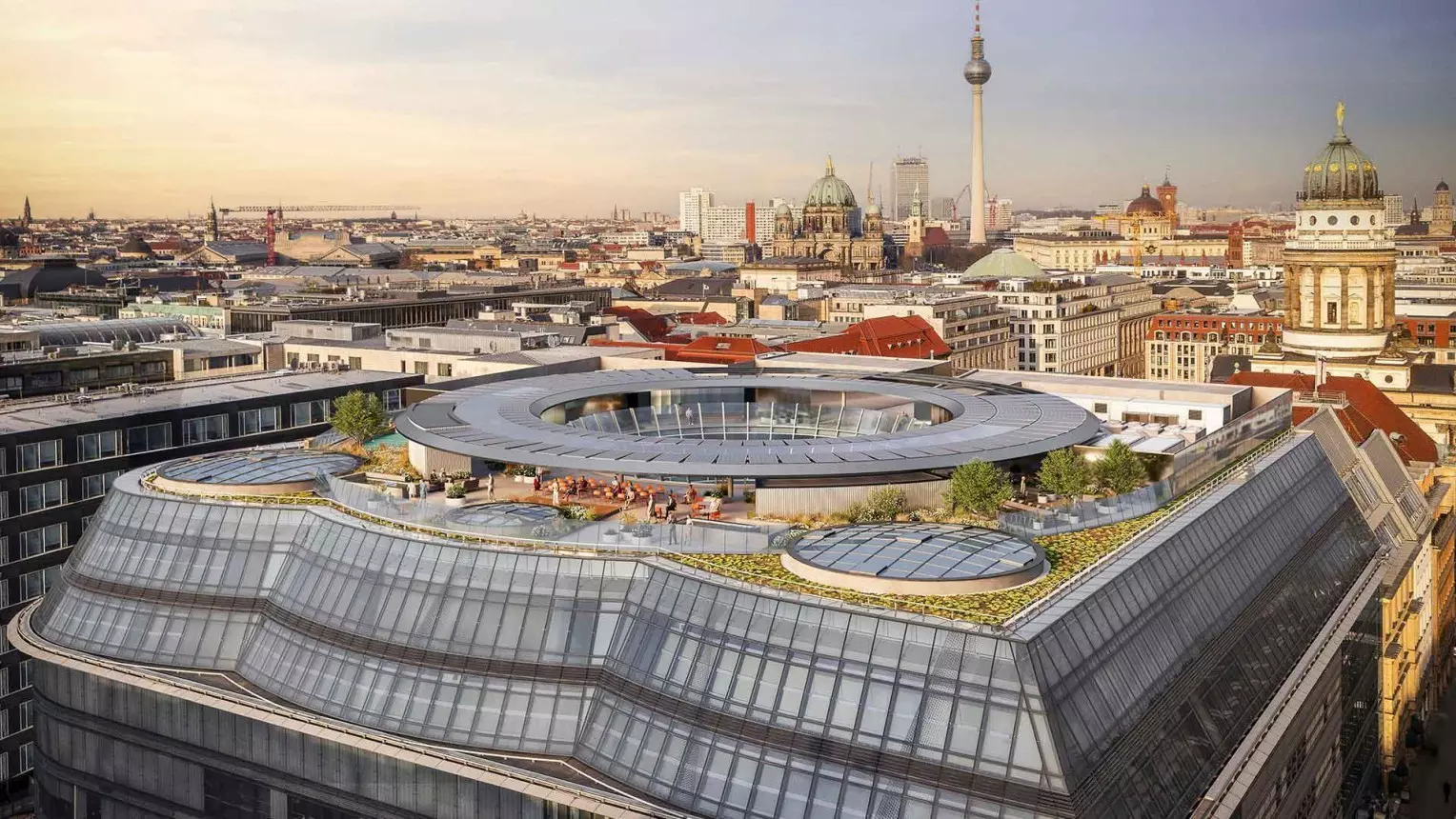 Rendering of the roof of the former Galeries Lafayette