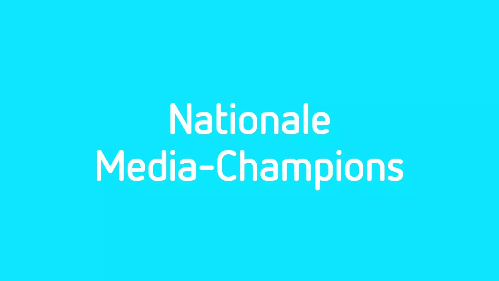Nationale Media-Champions auf blauem Hintergrund